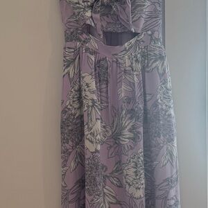 Bardot Lavender and White Floral Cut Out Dress NWT